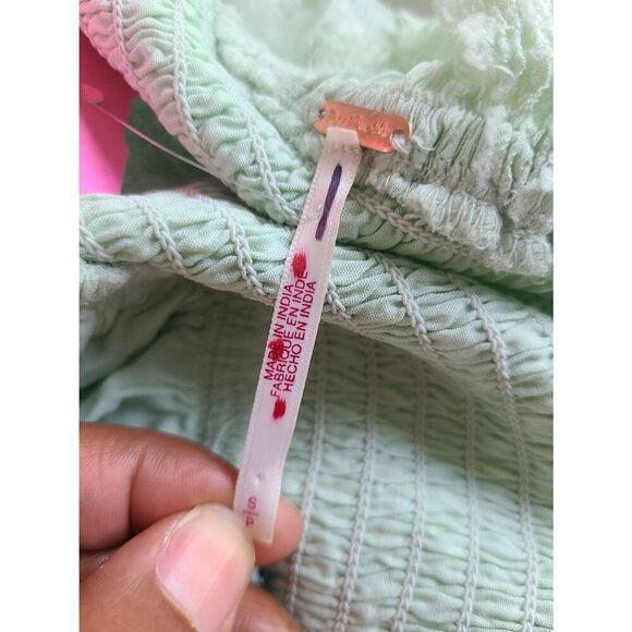 Free People Yara Maxi Dress Women's Size Small Mint Green Puff Sleeve Tiered - Picture 9 of 9